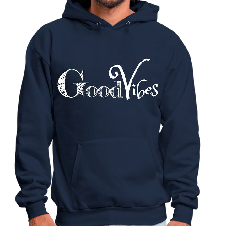 Mens Graphic Hoodie Good Vibes White Print - Unisex | Hoodies