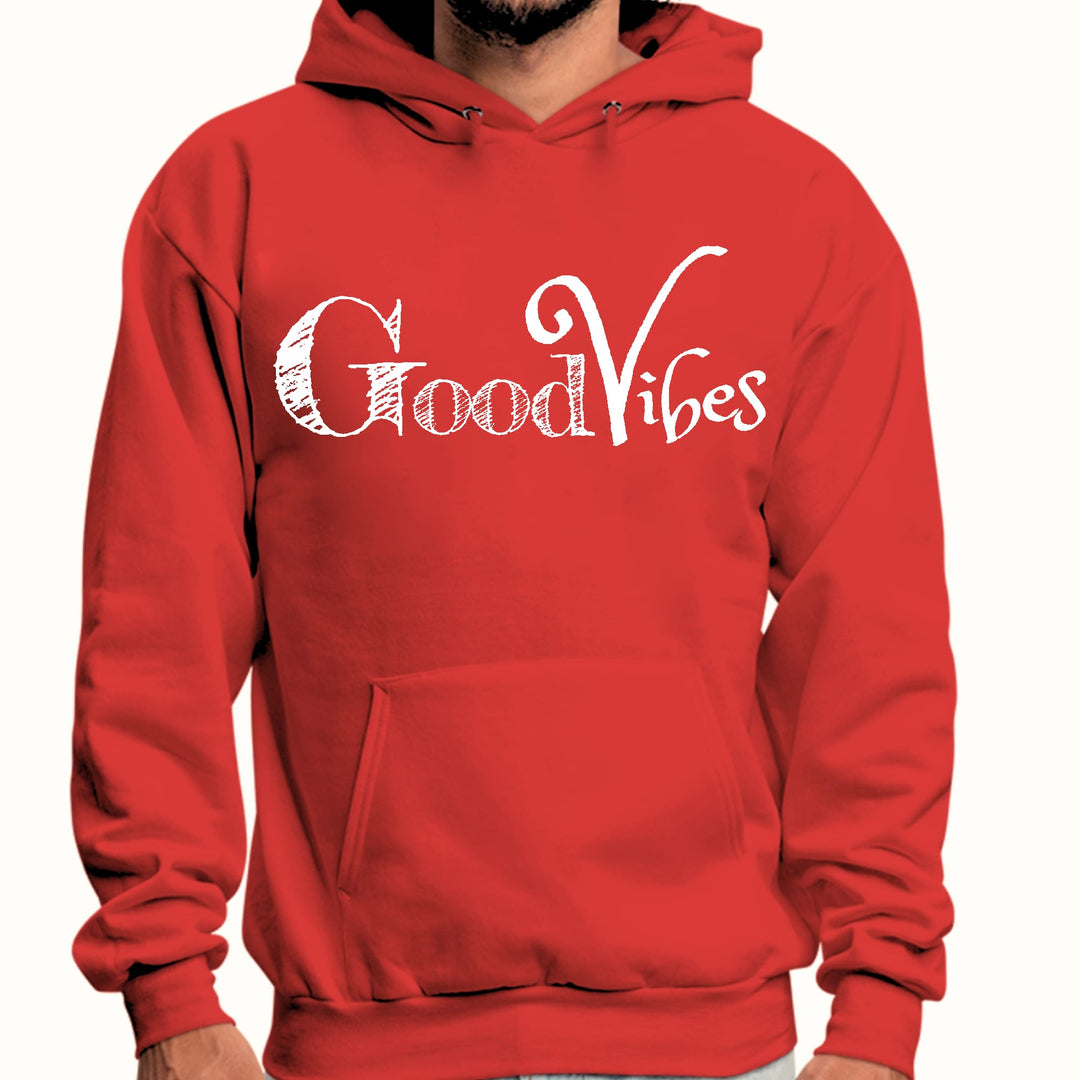 Mens Graphic Hoodie Good Vibes White Print - Unisex | Hoodies