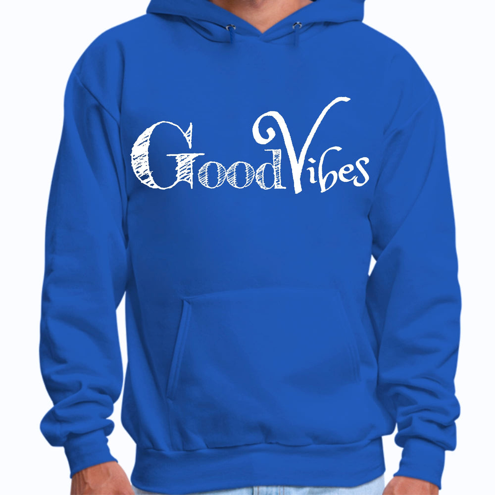 Mens Graphic Hoodie Good Vibes White Print - Unisex | Hoodies