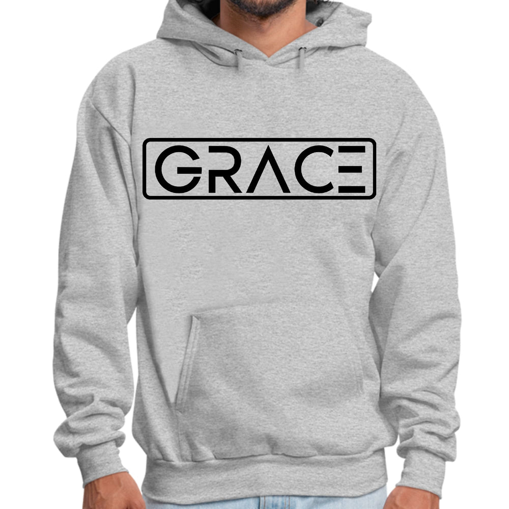 Mens Graphic Hoodie Grace Christian Black Illustration - Unisex | Hoodies