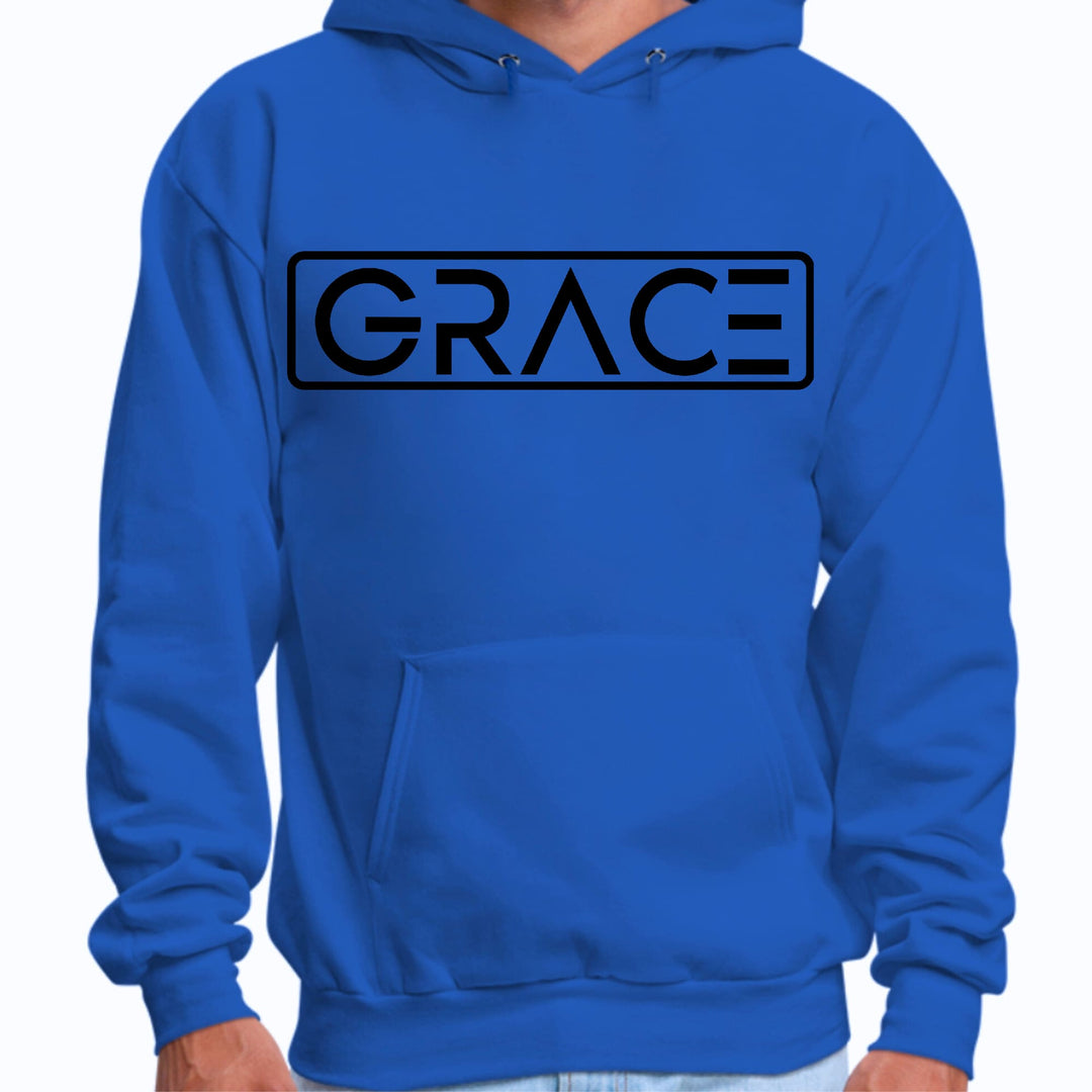 Mens Graphic Hoodie Grace Christian Black Illustration - Unisex | Hoodies