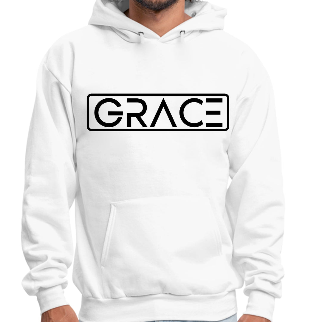 Mens Graphic Hoodie Grace Christian Black Illustration - Unisex | Hoodies