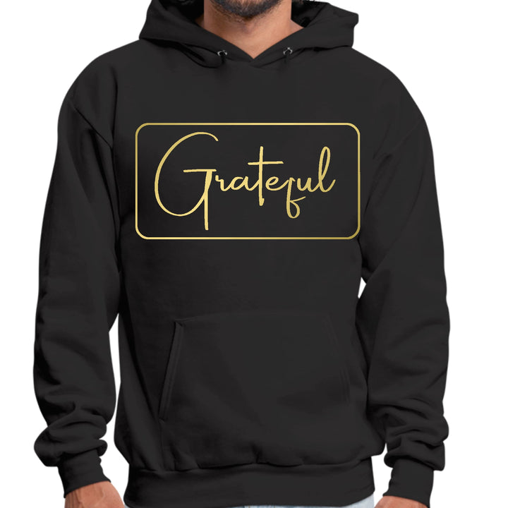 Mens Graphic Hoodie Grateful Metallic Gold Illustration - Unisex | Hoodies