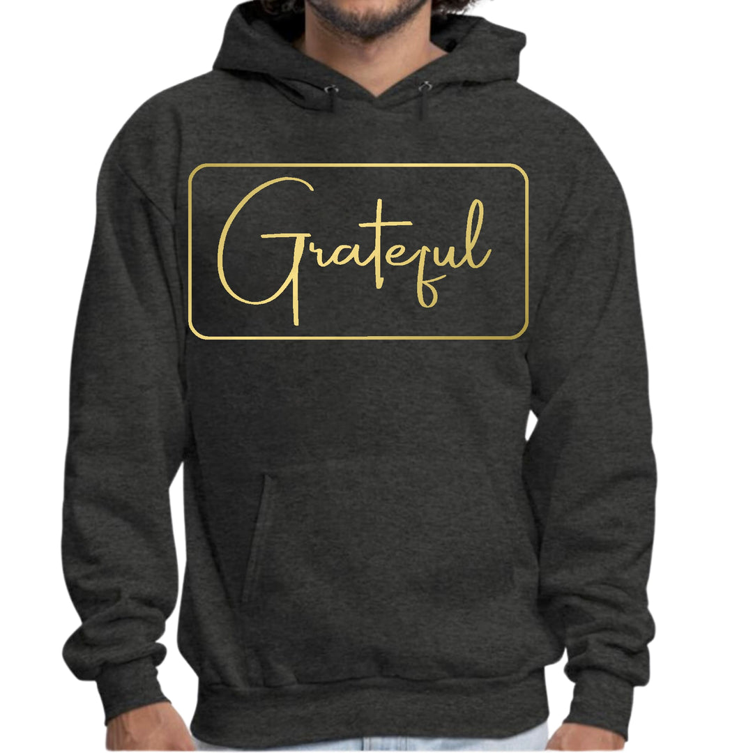 Mens Graphic Hoodie Grateful Metallic Gold Illustration - Unisex | Hoodies