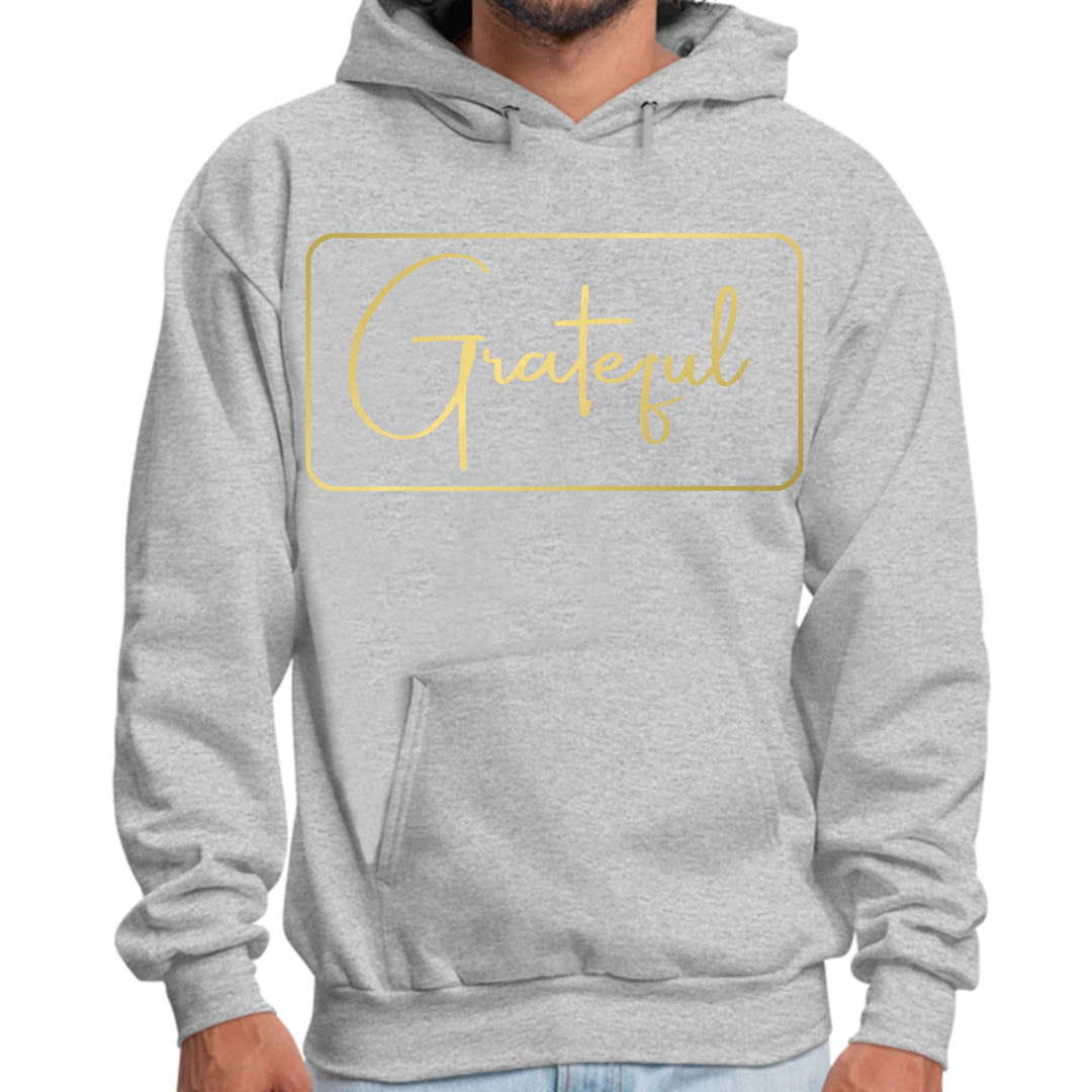 Mens Graphic Hoodie Grateful Metallic Gold Illustration - Unisex | Hoodies