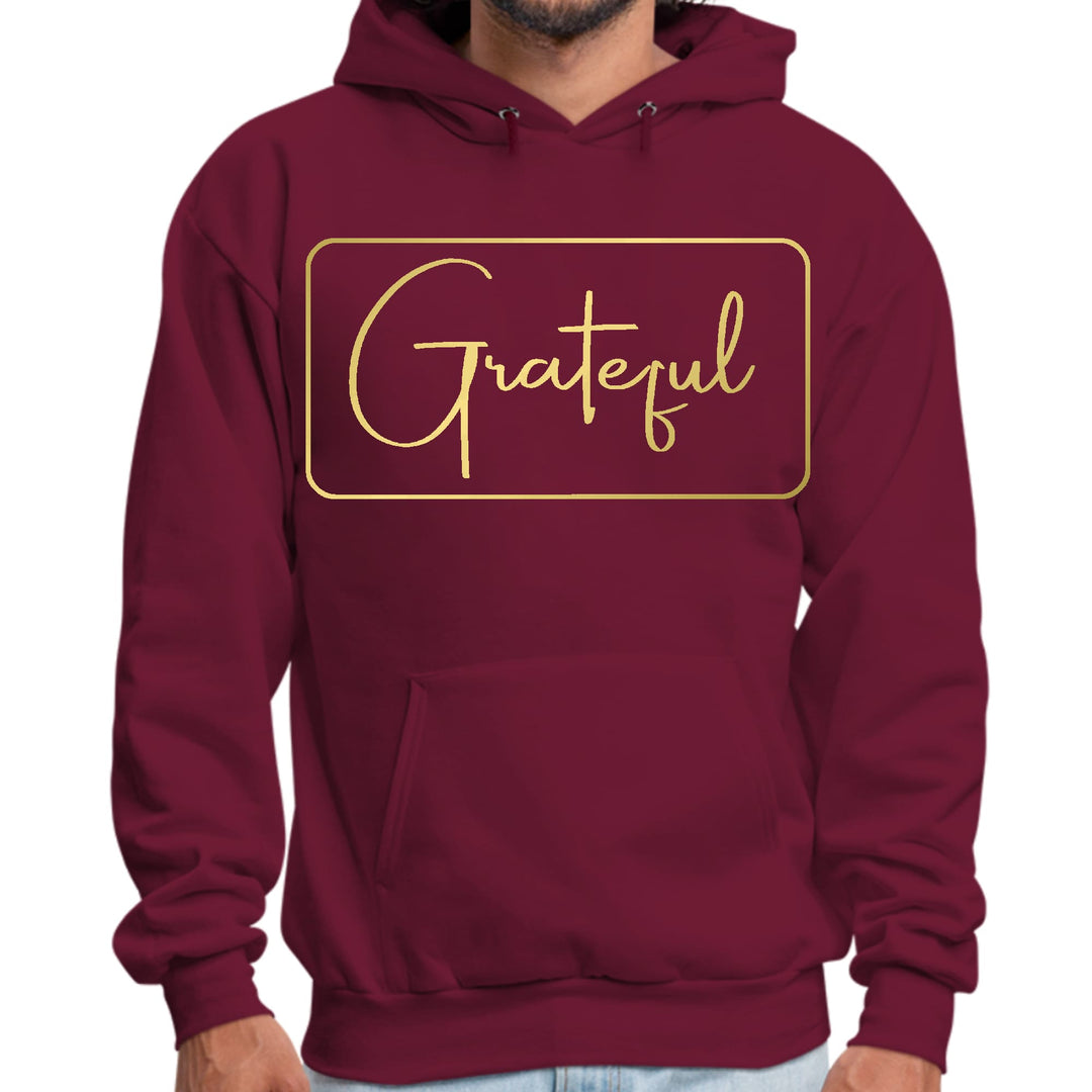 Mens Graphic Hoodie Grateful Metallic Gold Illustration - Unisex | Hoodies