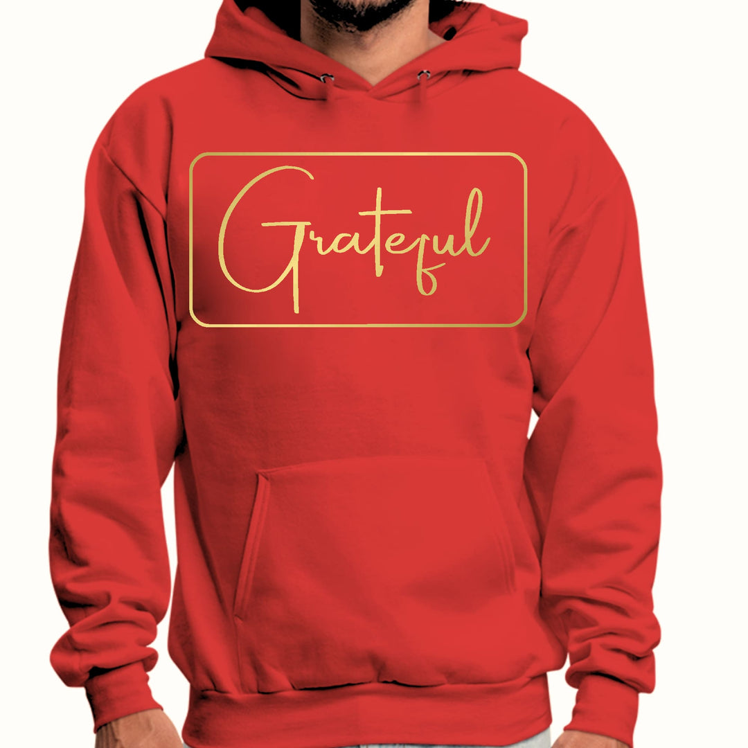 Mens Graphic Hoodie Grateful Metallic Gold Illustration - Unisex | Hoodies