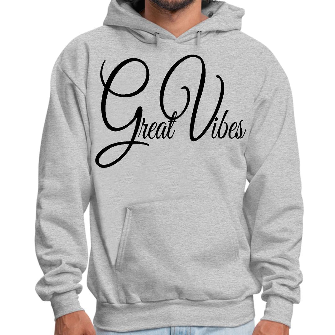 Mens Graphic Hoodie Great Vibes Black Illustration - Unisex | Hoodies