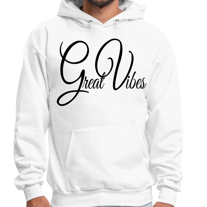 Mens Graphic Hoodie Great Vibes Black Illustration - Unisex | Hoodies