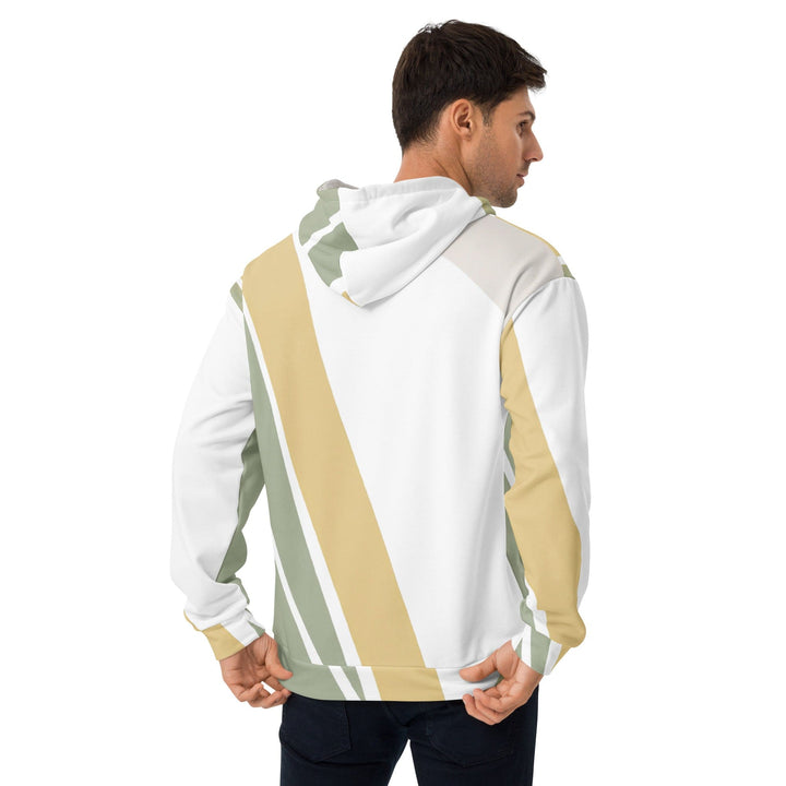 Mens Graphic Hoodie Green Abstract Geometric Pattern