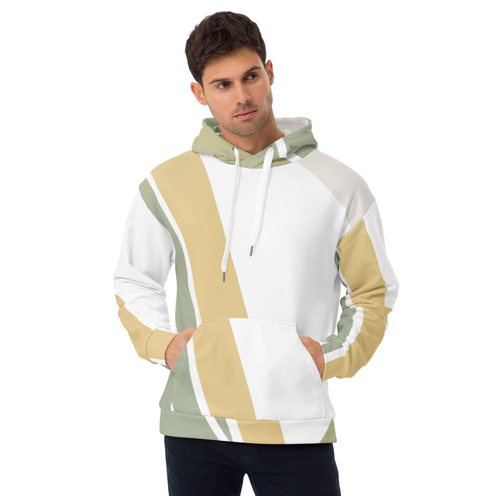 Mens Graphic Hoodie Green Abstract Geometric Pattern