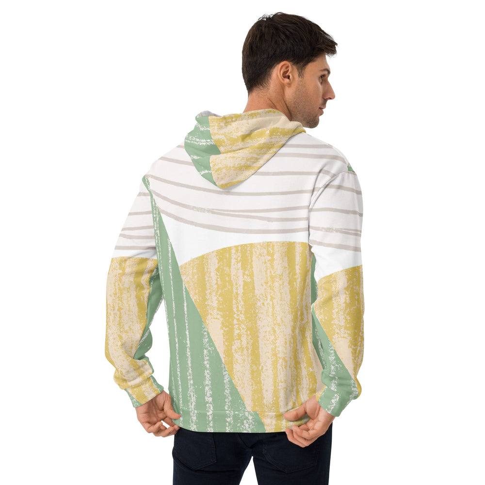 Mens Graphic Hoodie Green Textured Boho Pattern