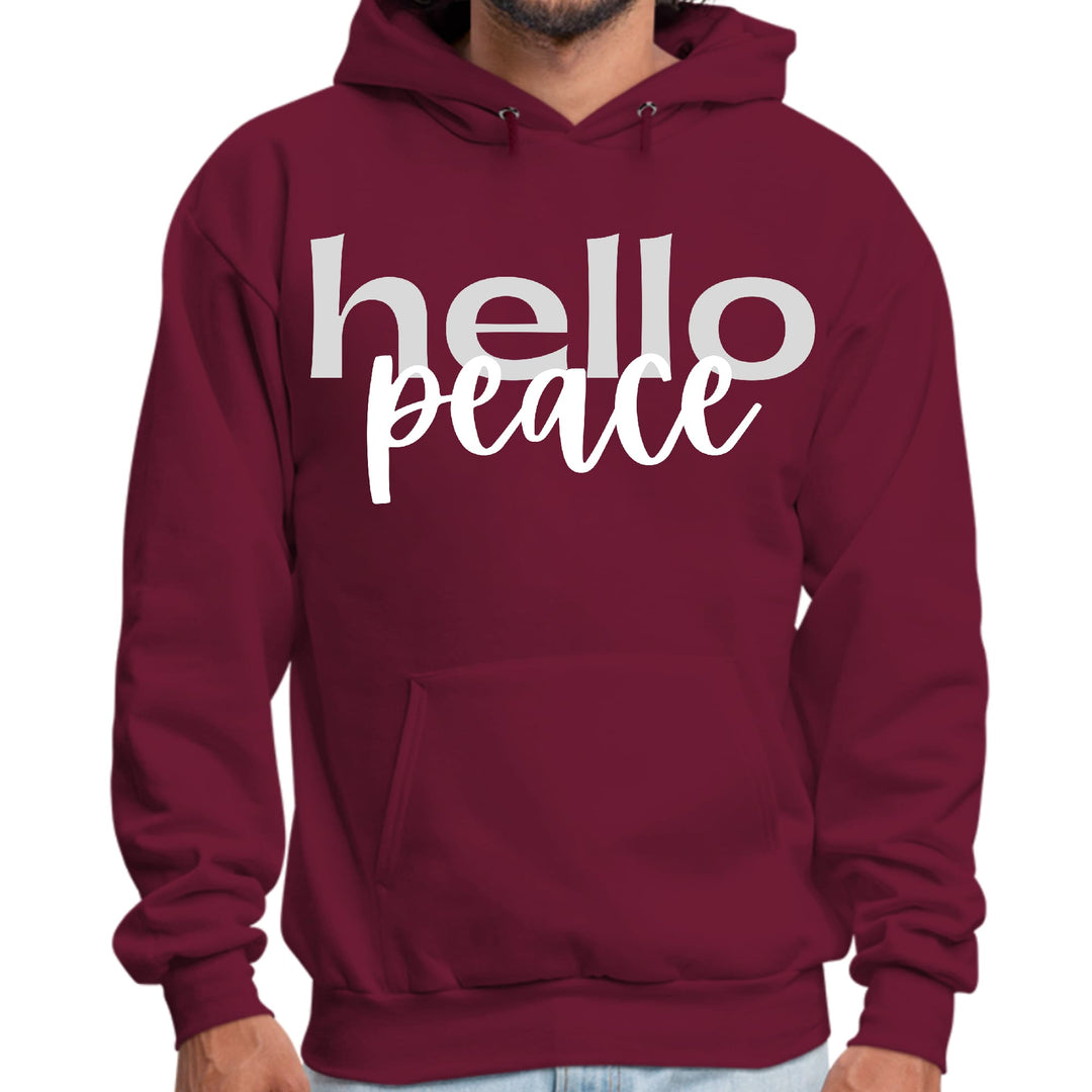 Mens Graphic Hoodie Hello Peace Motivational Peaceful Aspiration - Unisex