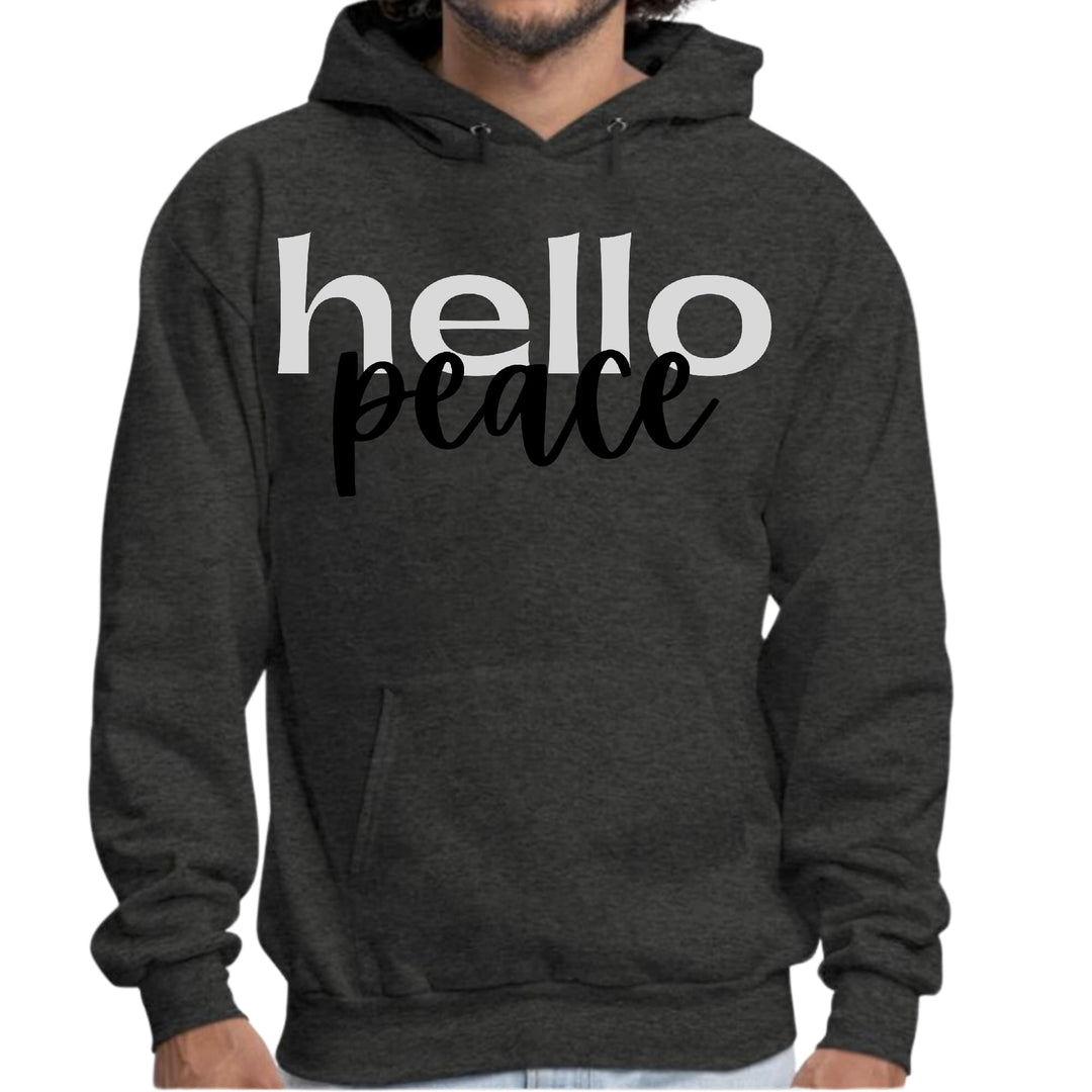 Mens Graphic Hoodie Hello Peace Motivational Peaceful Aspiration - Unisex