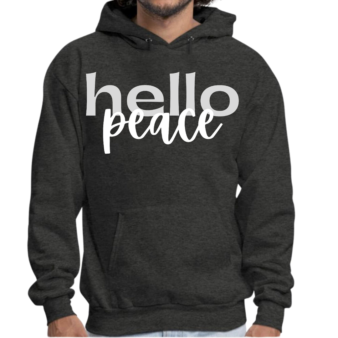 Mens Graphic Hoodie Hello Peace Motivational Peaceful Aspiration - Unisex