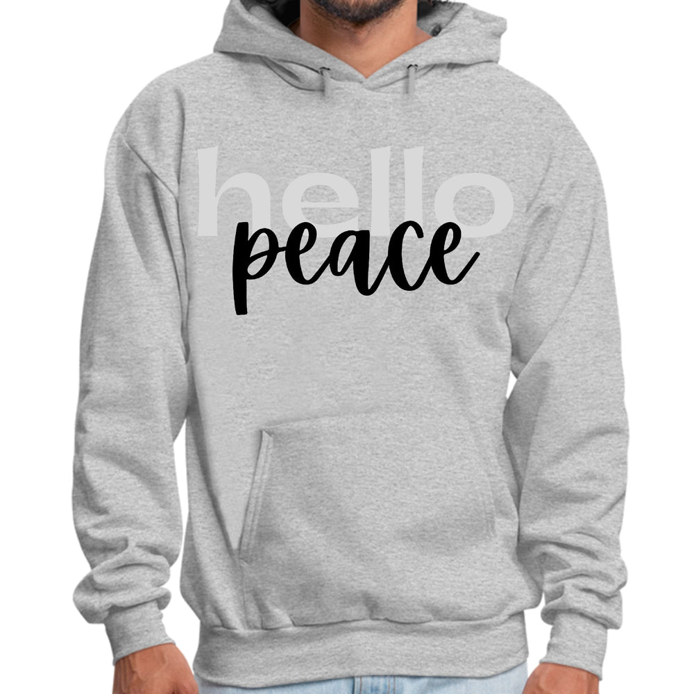 Mens Graphic Hoodie Hello Peace Motivational Peaceful Aspiration - Unisex