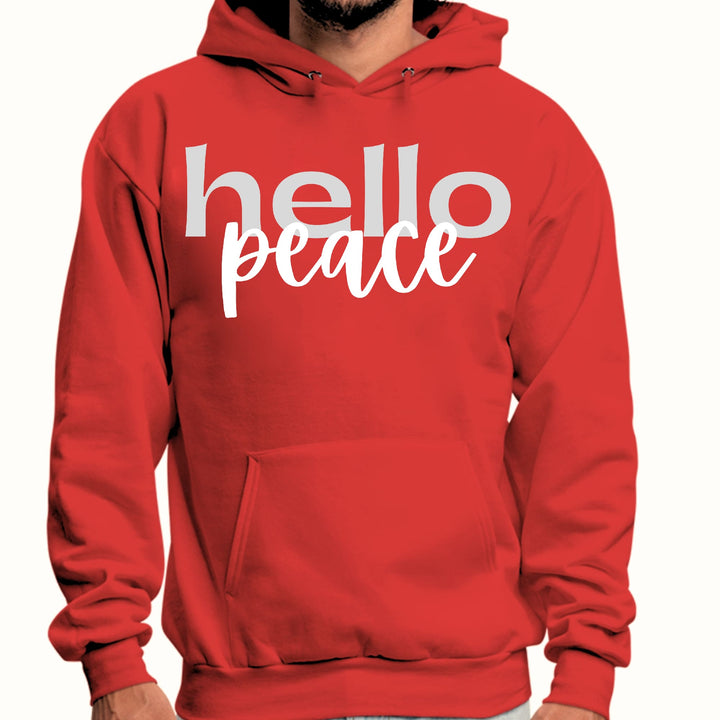 Mens Graphic Hoodie Hello Peace Motivational Peaceful Aspiration - Unisex