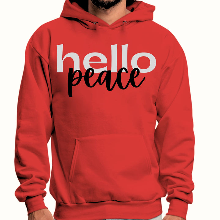 Mens Graphic Hoodie Hello Peace Motivational Peaceful Aspiration - Unisex