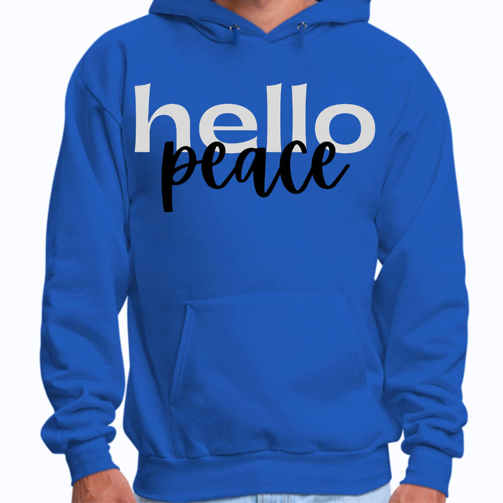 Mens Graphic Hoodie Hello Peace Motivational Peaceful Aspiration - Unisex