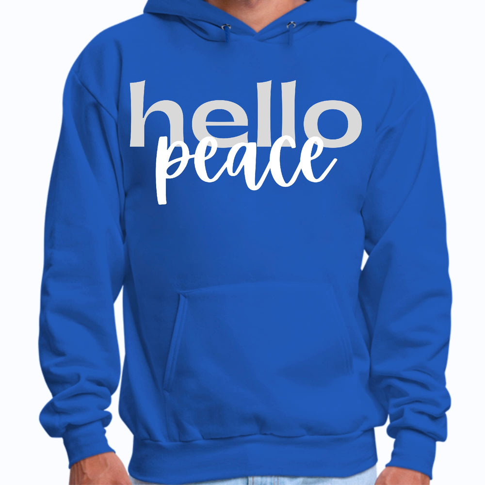 Mens Graphic Hoodie Hello Peace Motivational Peaceful Aspiration - Unisex