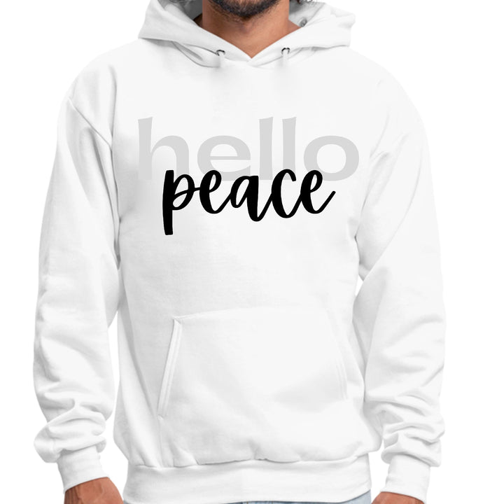 Mens Graphic Hoodie Hello Peace Motivational Peaceful Aspiration - Unisex