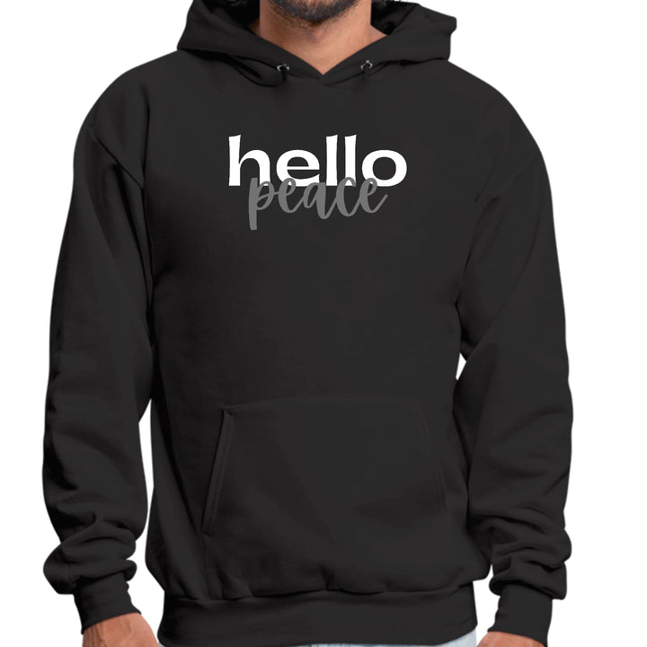 Mens Graphic Hoodie Hello Peace White And Gray - Unisex | Hoodies