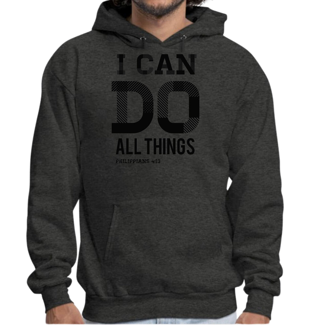 Mens Graphic Hoodie i can do All Things Philippians 4:13 Black - Unisex