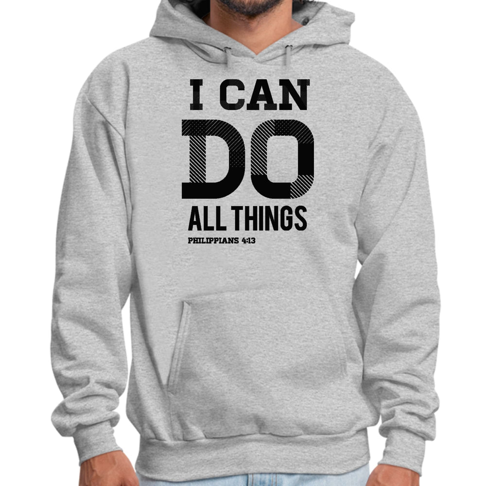 Mens Graphic Hoodie i can do All Things Philippians 4:13 Black - Unisex