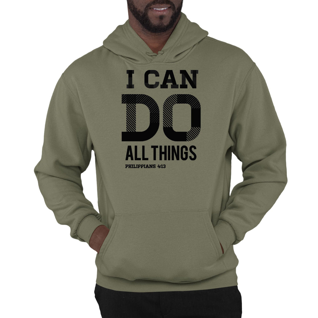 Mens Graphic Hoodie i can do All Things Philippians 4:13 Black - Unisex