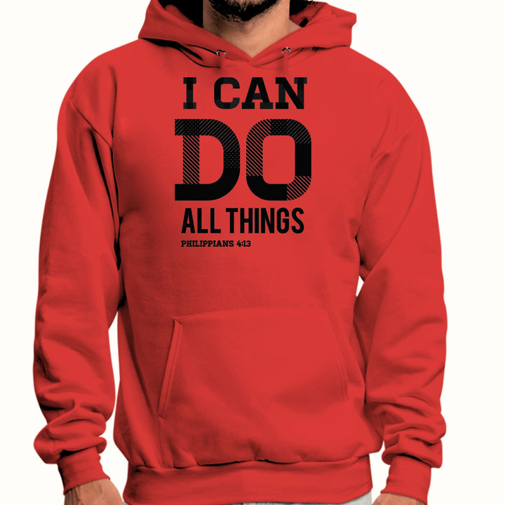 Mens Graphic Hoodie i can do All Things Philippians 4:13 Black - Unisex