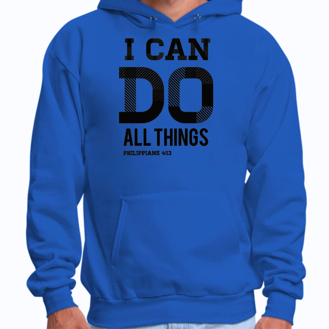 Mens Graphic Hoodie i can do All Things Philippians 4:13 Black - Unisex