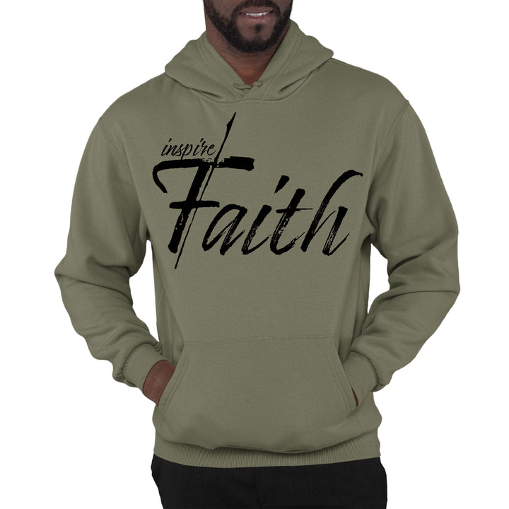 Mens Graphic Hoodie Inspire Faith Black Print - Unisex | Hoodies