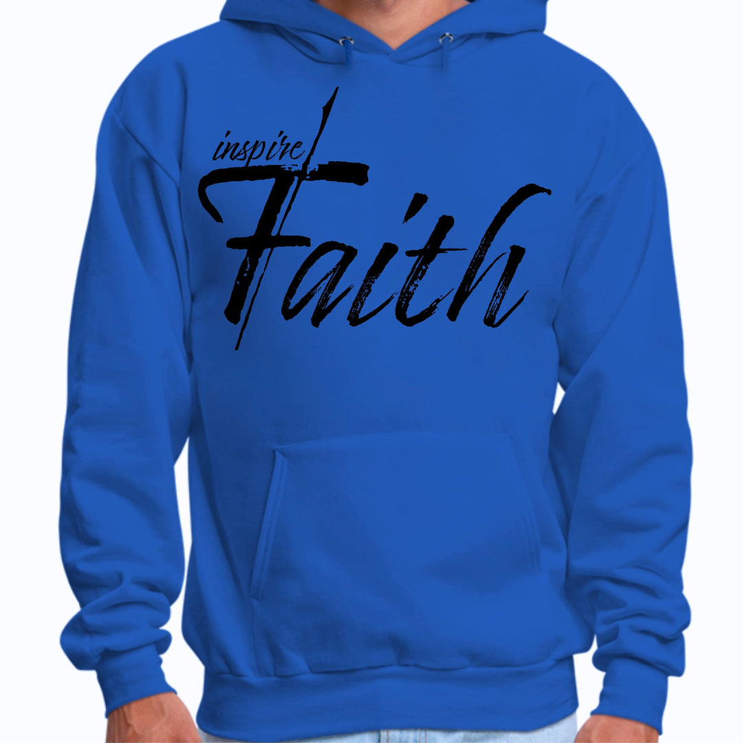 Mens Graphic Hoodie Inspire Faith Black Print - Unisex | Hoodies