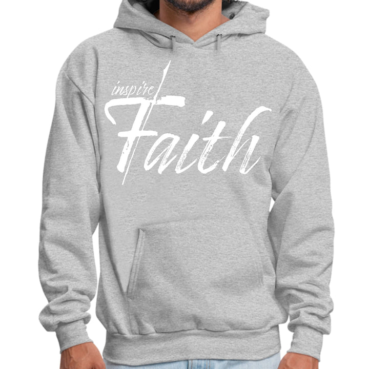 Mens Graphic Hoodie Inspire Faith White Print - Unisex | Hoodies