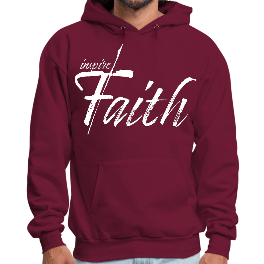 Mens Graphic Hoodie Inspire Faith White Print - Unisex | Hoodies