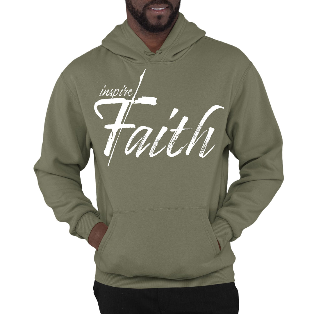 Mens Graphic Hoodie Inspire Faith White Print - Unisex | Hoodies