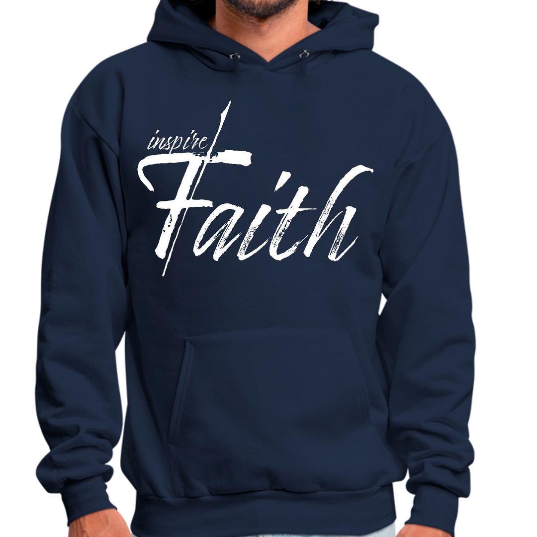 Mens Graphic Hoodie Inspire Faith White Print - Unisex | Hoodies