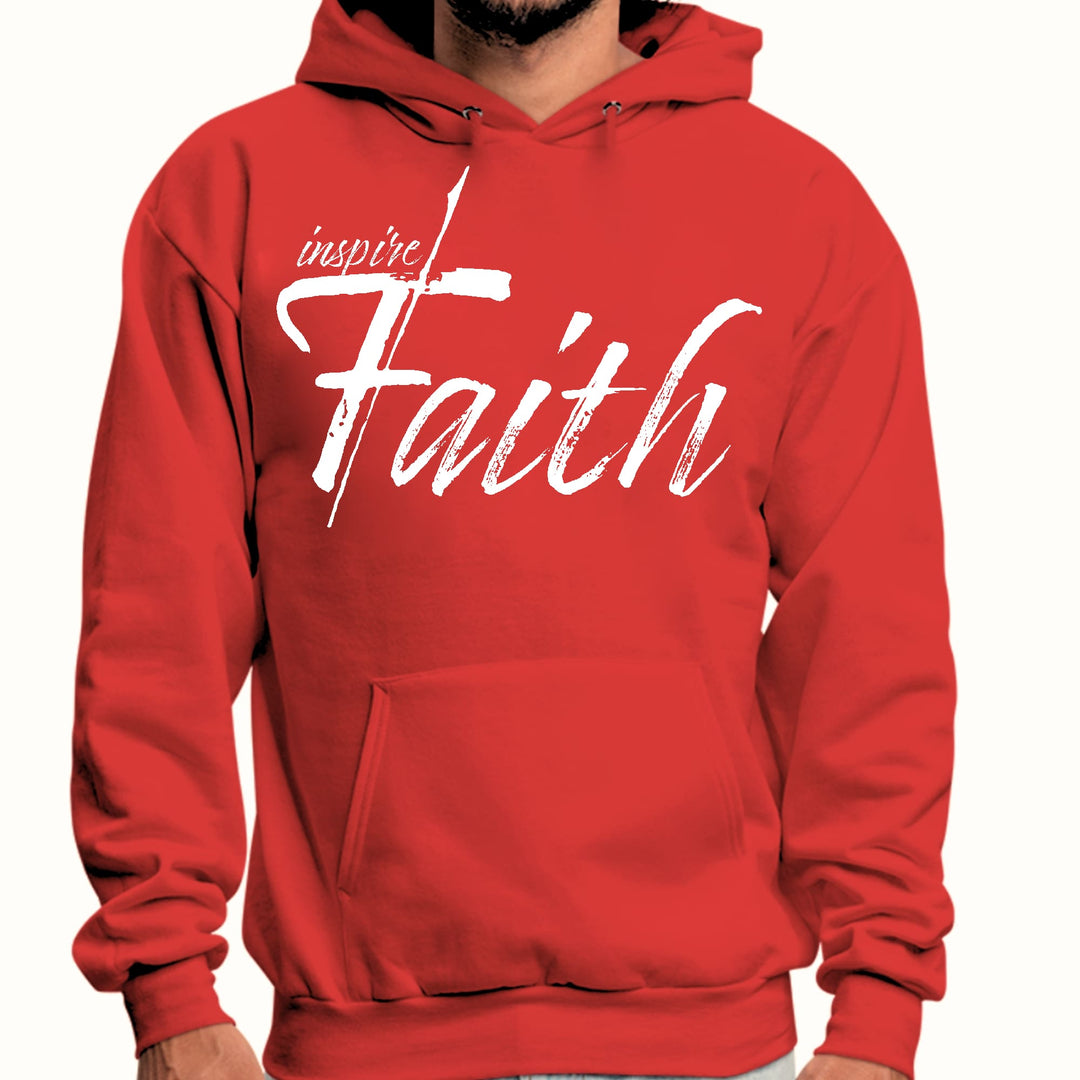 Mens Graphic Hoodie Inspire Faith White Print - Unisex | Hoodies