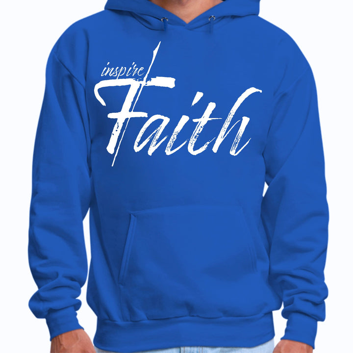 Mens Graphic Hoodie Inspire Faith White Print - Unisex | Hoodies