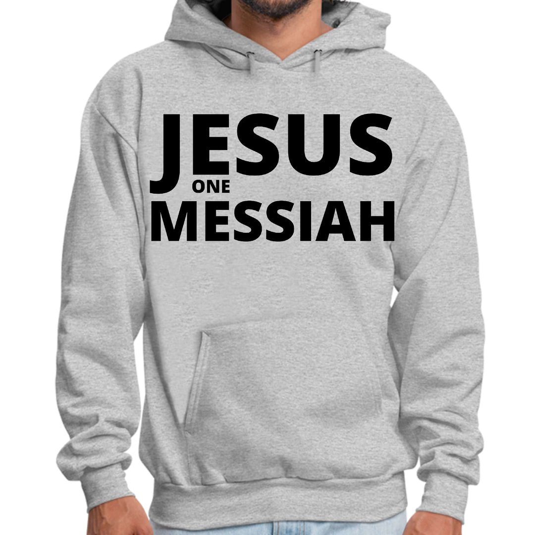 Mens Graphic Hoodie Jesus one Messiah Black Illustration - Unisex | Hoodies