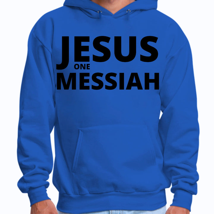 Mens Graphic Hoodie Jesus one Messiah Black Illustration - Unisex | Hoodies