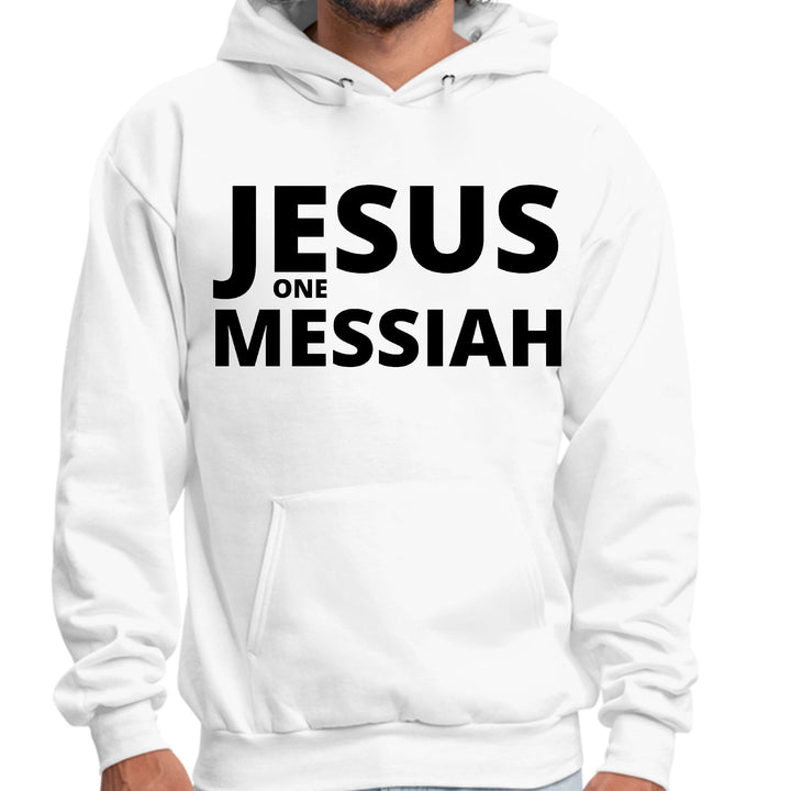 Mens Graphic Hoodie Jesus one Messiah Black Illustration - Unisex | Hoodies