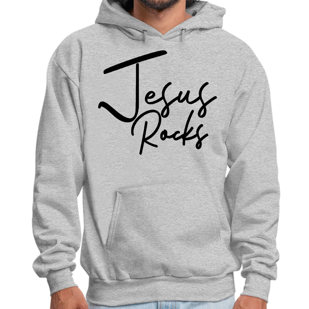 Mens Graphic Hoodie Jesus Rocks Print - Unisex | Hoodies