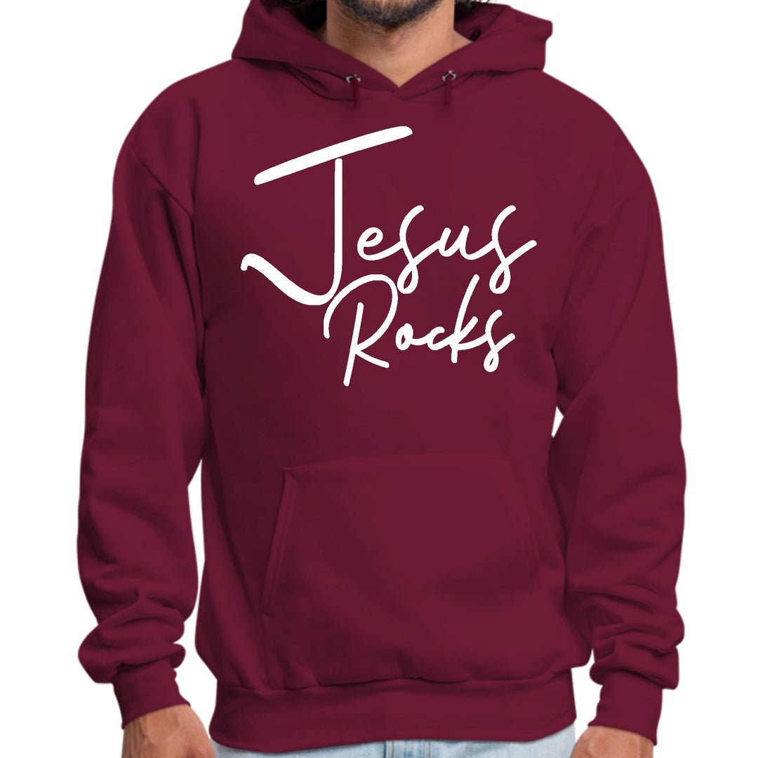 Mens Graphic Hoodie Jesus Rocks Print - Unisex | Hoodies