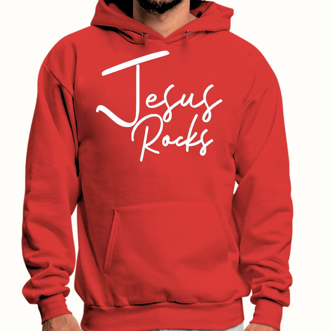 Mens Graphic Hoodie Jesus Rocks Print - Unisex | Hoodies