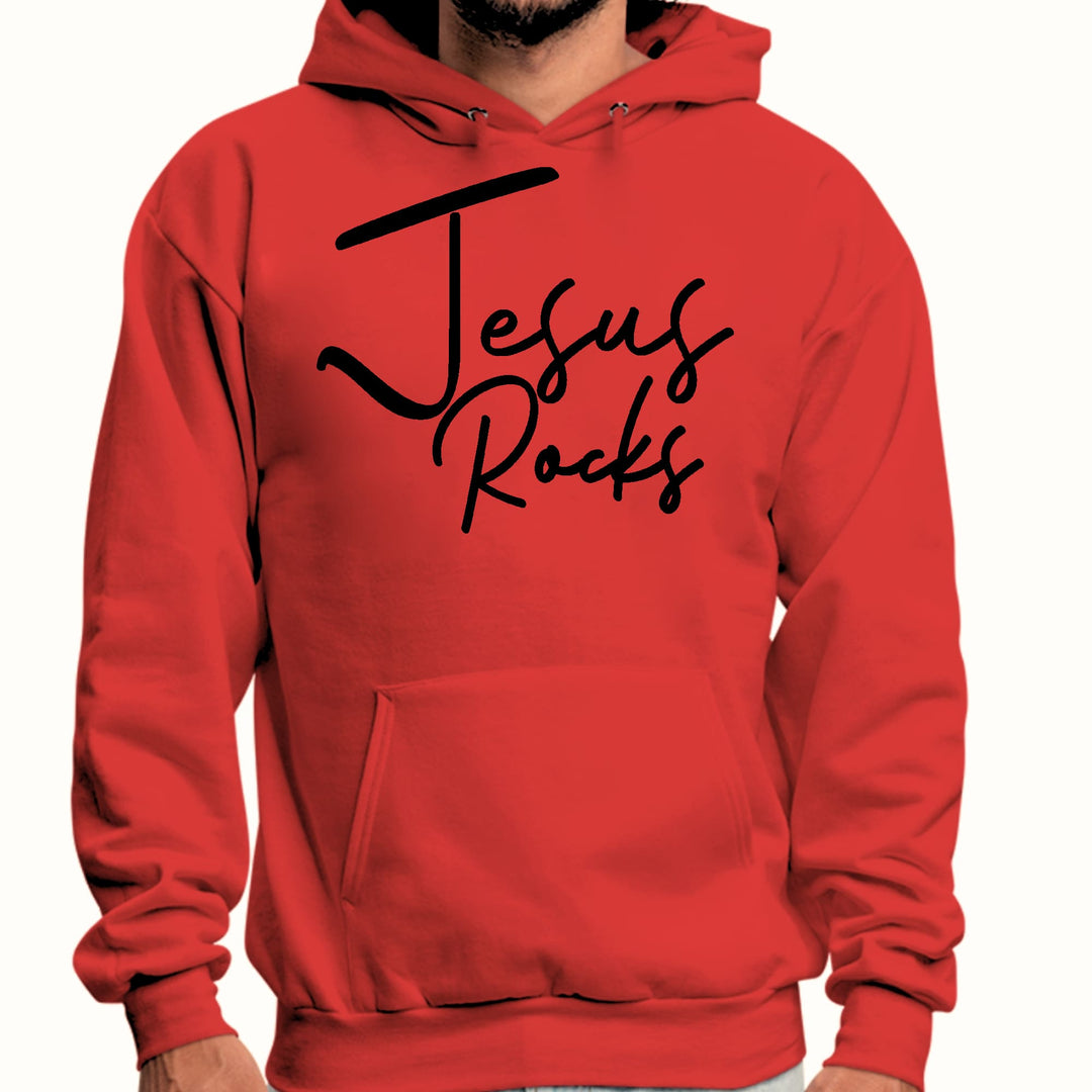 Mens Graphic Hoodie Jesus Rocks Print - Unisex | Hoodies