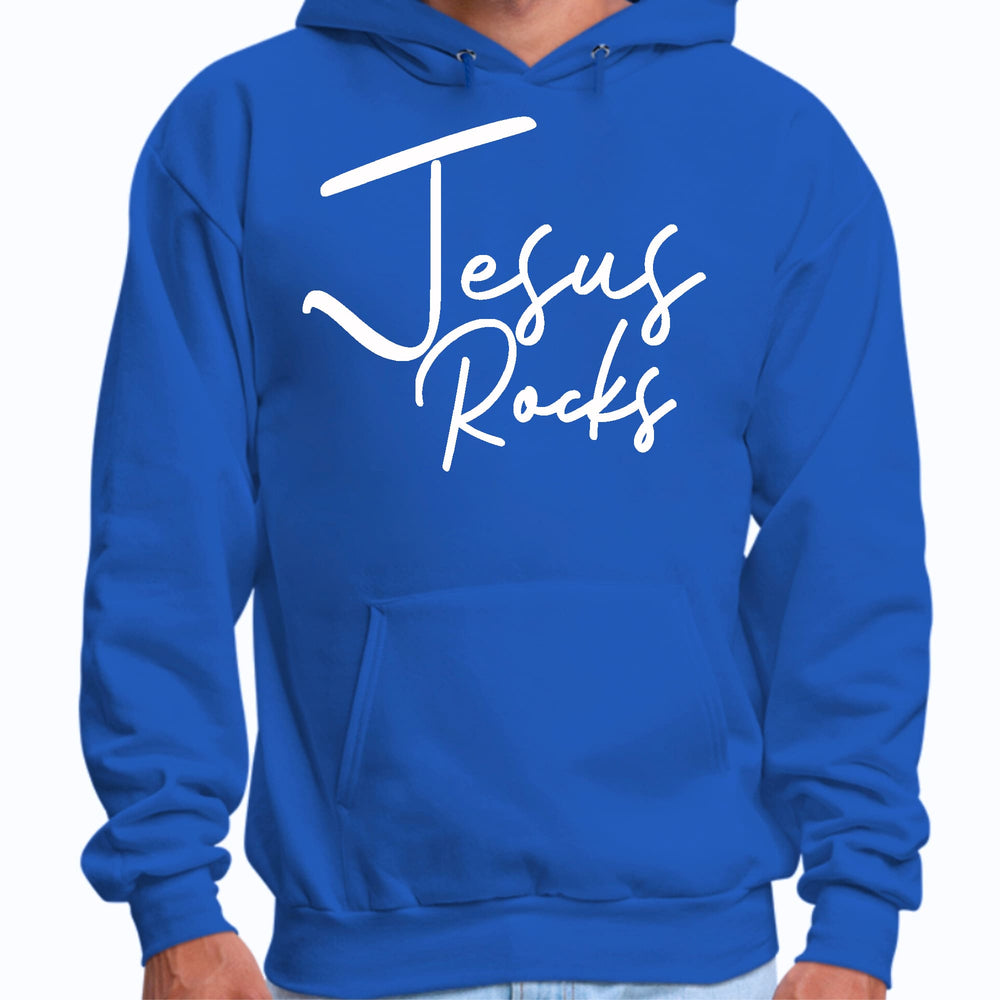 Mens Graphic Hoodie Jesus Rocks Print - Unisex | Hoodies