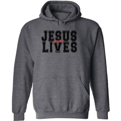 Mens Graphic Hoodie Jesus Saves Lives Black Red Illustration - Unisex | Hoodies