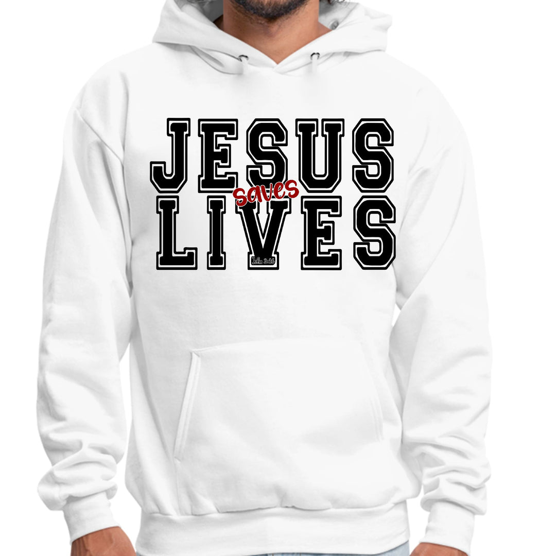 Mens Graphic Hoodie Jesus Saves Lives Black Red Illustration - Unisex | Hoodies