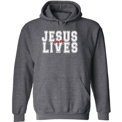 Mens Graphic Hoodie Jesus Saves Lives White Red Illustration - Unisex | Hoodies